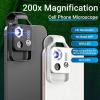 BAHCCE Lab Microscope Slides 200X Portable Microscope Universal Mobilephone Microscope with 6 LED Lights Microscope Parts (Color : with CPL White, Size : 200X) view 2