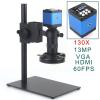 BAHCCE Lab Microscope Slides 48MP 4K 2K HDMI Industrial Digital Video Microscope Camera Zoom 130X C-Mount Lens USB LED Ring Light Microscope Parts (Color : 13MP HDMI VGA) view 2