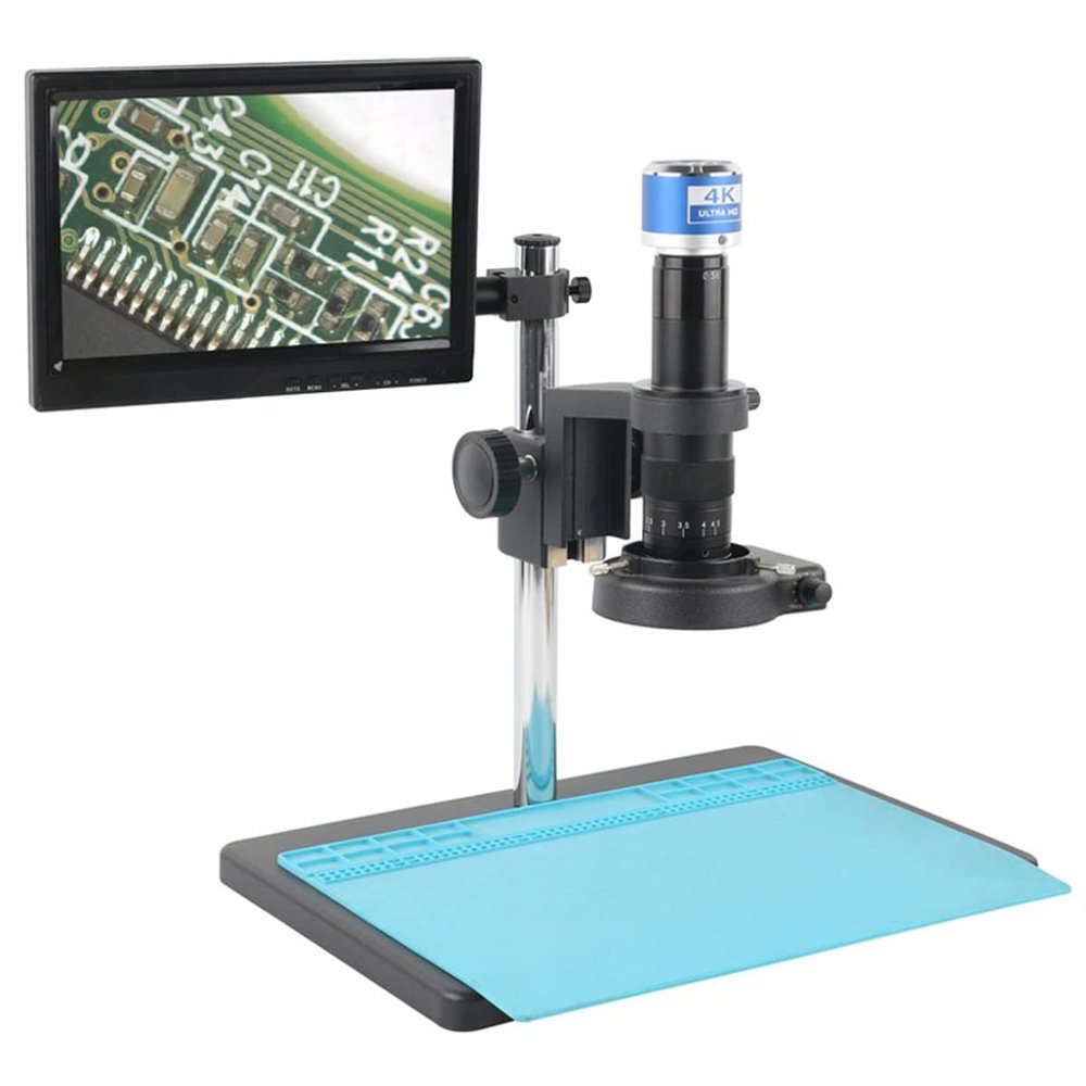 BAHCCE Lab Microscope Slides 12MP 1080P Freely Adjustable Stand Video Industrial Microscope 180X 300X Zoom Lens Microscope Parts (Color : B, Size : 300X)