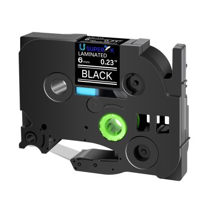 USUPERINK 1PK Compatible for Brother P-Touch Label Maker Tape TZe-315 TZ-315 TZe315 TZ315 White on Black 6mm 1/4 inch 0.23'' x 26.2ft Laminated TZe TZ Label Tape for PT-D210 D400 D600 H100 H110
