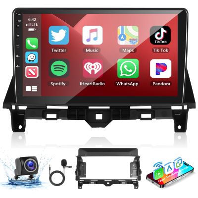 Podofo Wireless Apple Carplay Android Auto Car Stereo for Honda Accord 8th 2008-2013 Radio,10.1 Inch Touch Screen Car Audio Receiver Head Unit with Bluetooth HiFi EQ DSQ FM RDS WiFi+Backup Camera+Mic