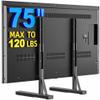EZISE Universal TV Stand Legs for 35-75 Inch LCD/LED/OLED TVs, Tabletop TV Mount Base with 7 Height Levels, Heavy Duty Steel Frame TV Feet Holds up to 120lbs, Max VESA 800x400mm view 1