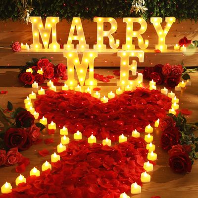 4080 Pcs Marry Me Proposal Decoration Marry Me Lighted up Letters,Red