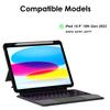baaaq Keyboard Case Compatible for iPad 10.9 in 10th 2022,A16 11th 2025, Magnetic Detachable Kickstand case ith Bluetooth Backlit Trackpad Keyboard view 2