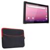 BoxWave Case Compatible with Emdoor EM-T195 - SoftSuit with Pocket, Soft Pouch Neoprene Cover Sleeve Zipper Pocket - Jet Black with Red Trim view 1