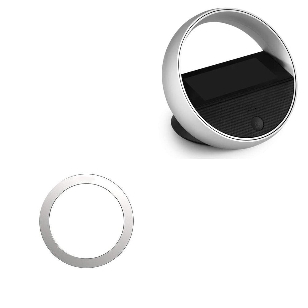 BoxWave Smart Gadget Compatible with Bang & Olufsen Beoremote Halo - MagnetoSafe Ring, Add Magnet Functionality Adhesive Alloy - Metallic Silver