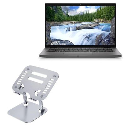 BoxWave Stand and Mount Compatible with Dell Latitude 14 Chromebook (7410) - Executive VersaView Laptop Stand, Ergonomic Adjustable Viewing Angle Metallic Riser - Metallic Silver