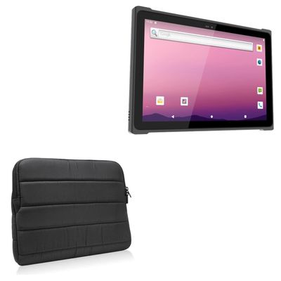 BoxWave Case Compatible with Emdoor EM-T195 - Polar Jacket, Puffy Padded Material Zip Up Sleeve Pouch - Jet Black