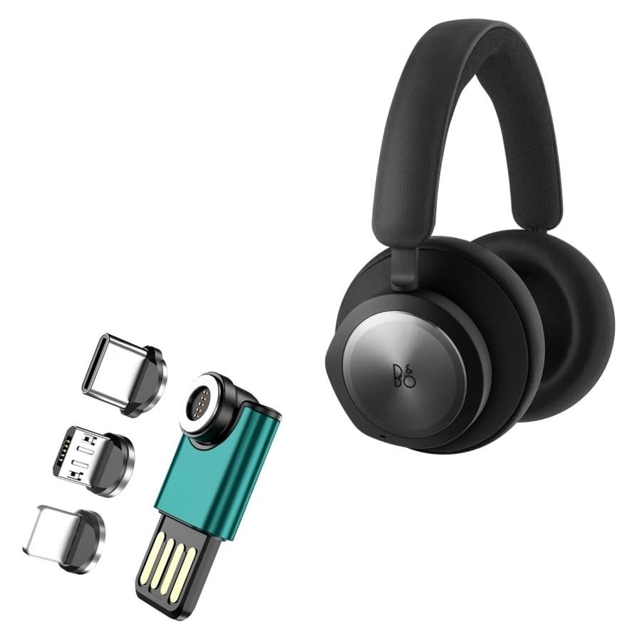 BoxWave Cable Compatible with Bang & Olufsen Beoplay Portal - MagnetoSync mini Adapter, Magnet Charging Cable USB Type-C Micro USB - Teal