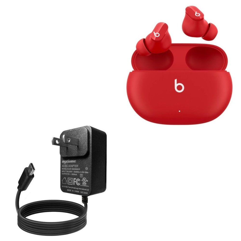 BoxWave Charger Compatible with Beats Studio Buds - Wall Charger Direct (15W), Rapid Charge Your Device with Built-in 3ft Cable