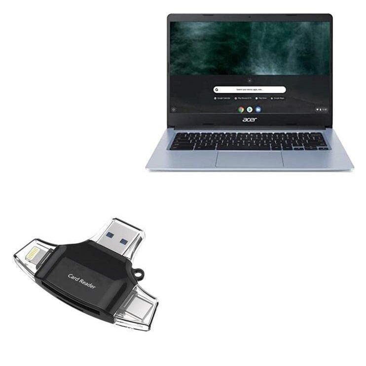 BoxWave Smart Gadget Compatible with Acer Chromebook 314 (CB314-3H) - AllReader SD Card Reader, microSD Card Reader SD Compact USB - Jet Black