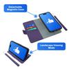 DefenderShield EMF Protection & 5G Anti Radiation iPhone 14 Case - RFID Blocking EMF Shield Detachable Wallet Case with Magnetic Closure Purple view 3