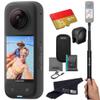 Insta360 X3 - Waterproof 360 Action Camera with 1/2" 48MP Sensors, 5.7K 360 HDR Video, 72MP 360 Photo, 4K Single-Lens, 2.29" Touchscreen, AI Editing |Bundle Includes Selfie Stick,Lens Cap&1TB view 1