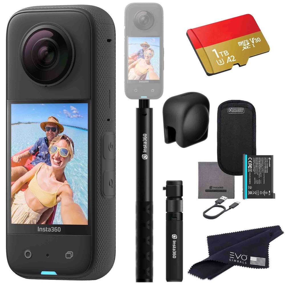 Insta360 X3 Bullet Time Bundle- Waterproof 360 Action Camera with 1/2" 48MP Sensors, 5.7K 360 HDR Video, 72MP 360 Photo, 2.29" Touchscreen, AI Editing |Bundle Includes Bullet Time, Lens Cap (1TB)