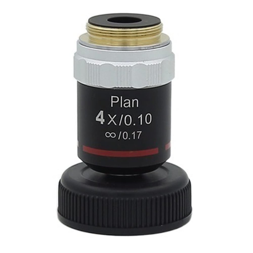 RADHAX Microscope Kit 4X 10X 20X 40X 100X Achromatic Infinity Objective Lens with RMS Mounting Microscope Lens Adapters (Size : 4X)