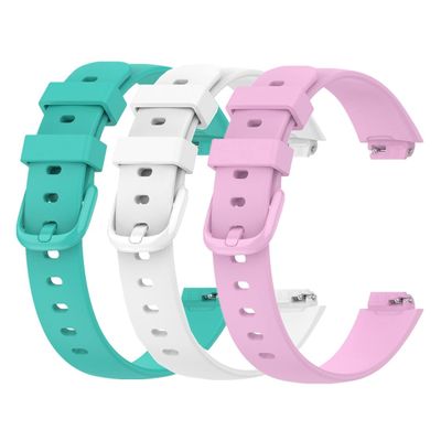Yoktburu Watch Band for Fitbit Inspire 3, Adjustable Silicone Sport Wristband Replacement Band Compatible with Fitbit Inspire 3 for Women Men (Teal+white+purple, S)