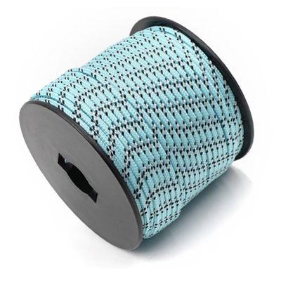 1/8in(3mm) 164ft Nylon Rope Solid Braided Cord 5 Stands Paracord Thin String for Crafts Multipurpose UV Resistant for Tent Garden Clothesline and Outdoor Tarp(Light Blue Pattern)