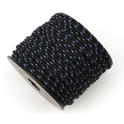 1/8in(3mm) 164ft Nylon Rope Solid Braided Cord 5 Stands Paracord Thin String for Crafts Multipurpose UV Resistant for Tent Garden Clothesline and Outdoor Tarp(Black Pattern)