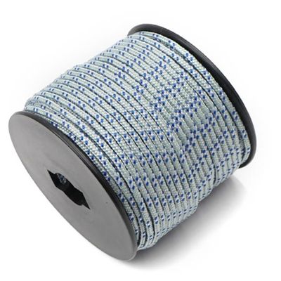 1/8in(3mm) 164ft Nylon Rope Solid Braided Cord 5 Stands Paracord Thin String for Crafts Multipurpose UV Resistant for Tent Garden Clothesline and Outdoor Tarp(Silver Pattern)