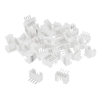 MECCANIXITY 2.0mm Connector 4 Pin Male Adapter Right Angle Pin Header White Socket for Wire to Board Connection, 50 Pack