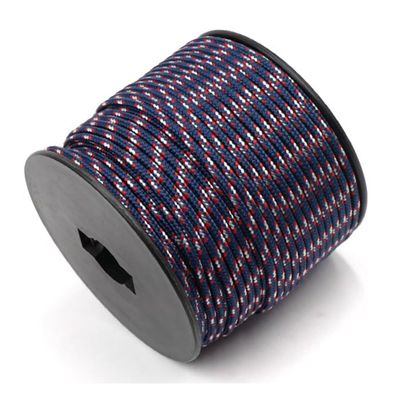 1/8in(3mm) 164ft Nylon Rope Solid Braided Cord 5 Stands Paracord Thin String for Crafts Multipurpose UV Resistant for Tent Garden Clothesline and Outdoor Tarp(Navy Blue Pattern)