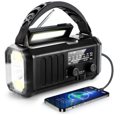 Emergency NOAA Weather Radio, 10000mAh Solar Hand Crank Radio with AM/FM