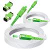 Bangun (30m - 2Pack) SC/APC to SC/APC Fiber Optic Internet Cable, Armored Single Mode Patch Cable, Fiber Optic Jumper Optical Patch Cord - SIMPLEX - 9/125um - OS1/OS2 Compatible, LSZH White view 1