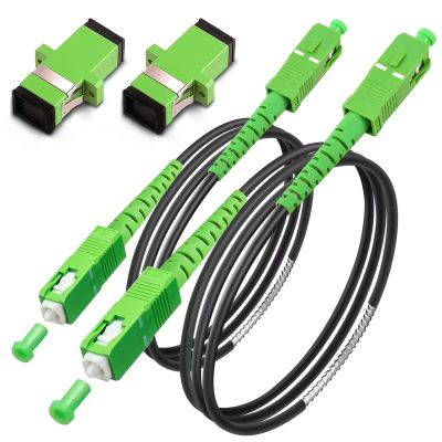 Bangun (1m - 2Pack) SC/APC to SC/APC Fiber Optic Internet Cable, Armored Single Mode Patch Cable, Fiber Optic Jumper Optical Patch Cord - SIMPLEX - 9/125um - OS1/OS2 Compatible, LSZH Black