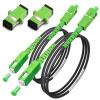 Bangun (1m - 2Pack) SC/APC to SC/APC Fiber Optic Internet Cable, Armored Single Mode Patch Cable, Fiber Optic Jumper Optical Patch Cord - SIMPLEX - 9/125um - OS1/OS2 Compatible, LSZH Black view 1