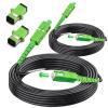 Bangun (10m - 2Pack) SC/APC to SC/APC Fiber Optic Internet Cable, Outdoor Armored Single Mode Patch Cable, Fiber Optic Jumper Optical Patch Cord - SIMPLEX - 9/125um - OS1/OS2 Compatible, LSZH Black view 1
