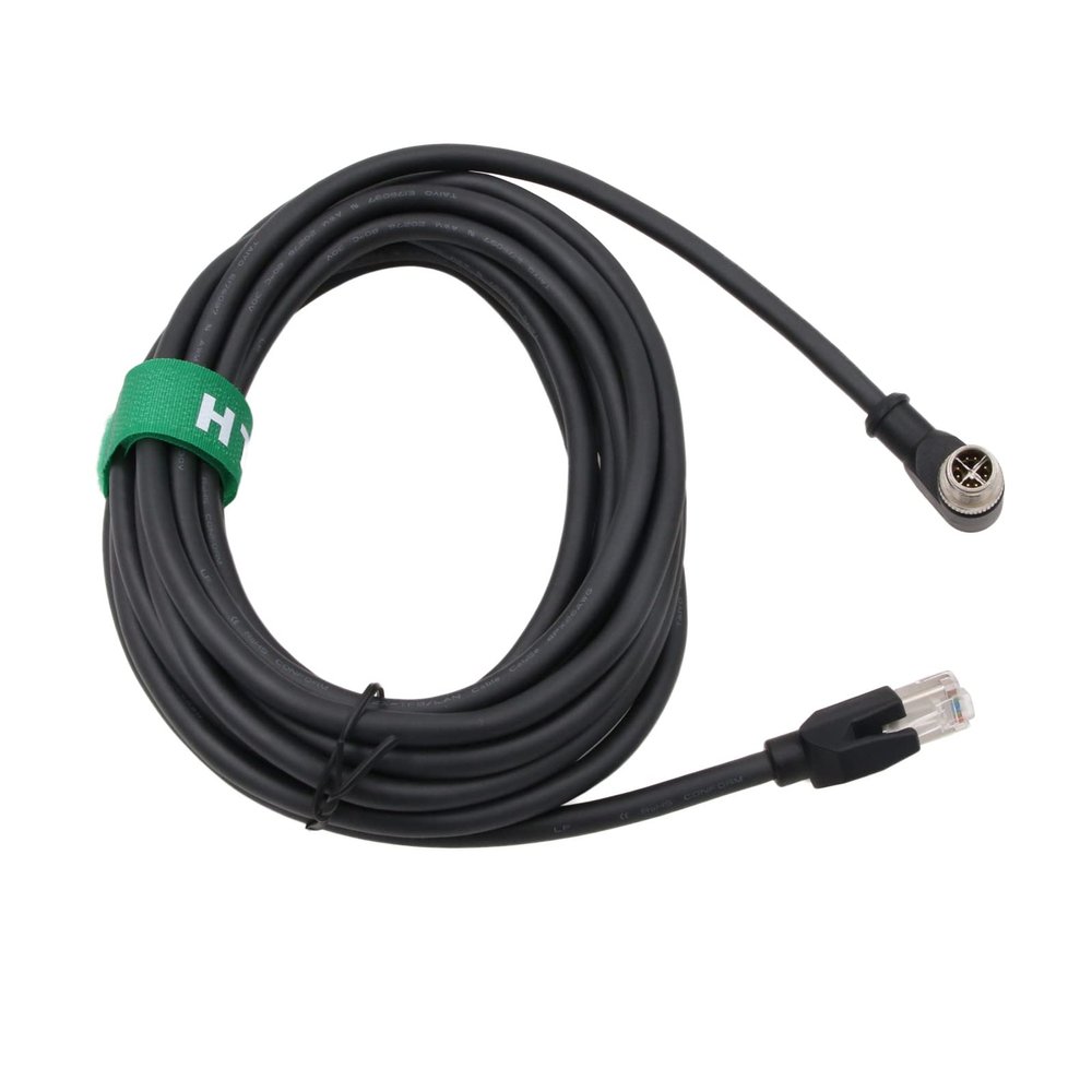 HangTon Gigabit Ethernet M12 8 Pin X-Code RJ45 CAT 6A Network Data Cable for Microscan Hawk MV-4000 Keyence Cognex Basler Sensor Automation Shield Waterproof 3m