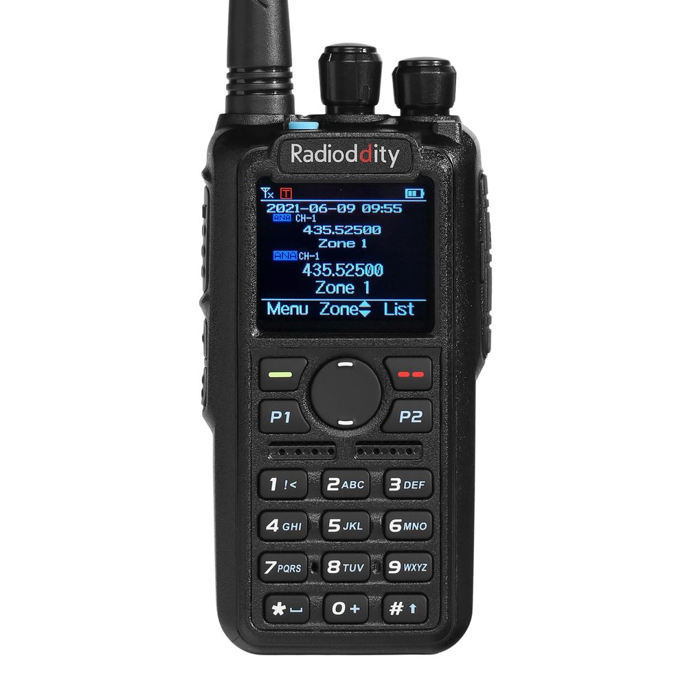 Radioddity GD-AT10G DMR Handheld Ham Radio 10W Digital Analog Long Range (UHF Only) with GPS APRS, 3100mAh Rechargeable Battery, Work with Hotspot Black