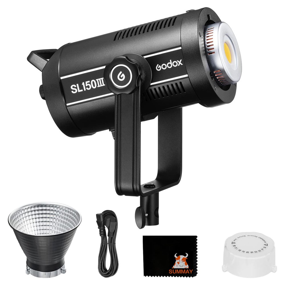 Godox SL150III 160W LED Video Photography Lights, Bowens-Mount Studio Lights, Continuous Output, 8 Preset Lighting Effects, Silent Mode