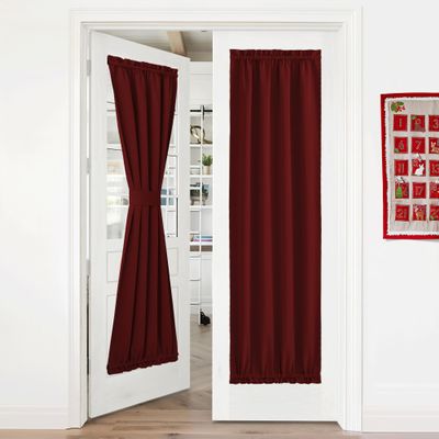 NICETOWN Burgundy Red French Door Curtains for Front Back Window Privacy