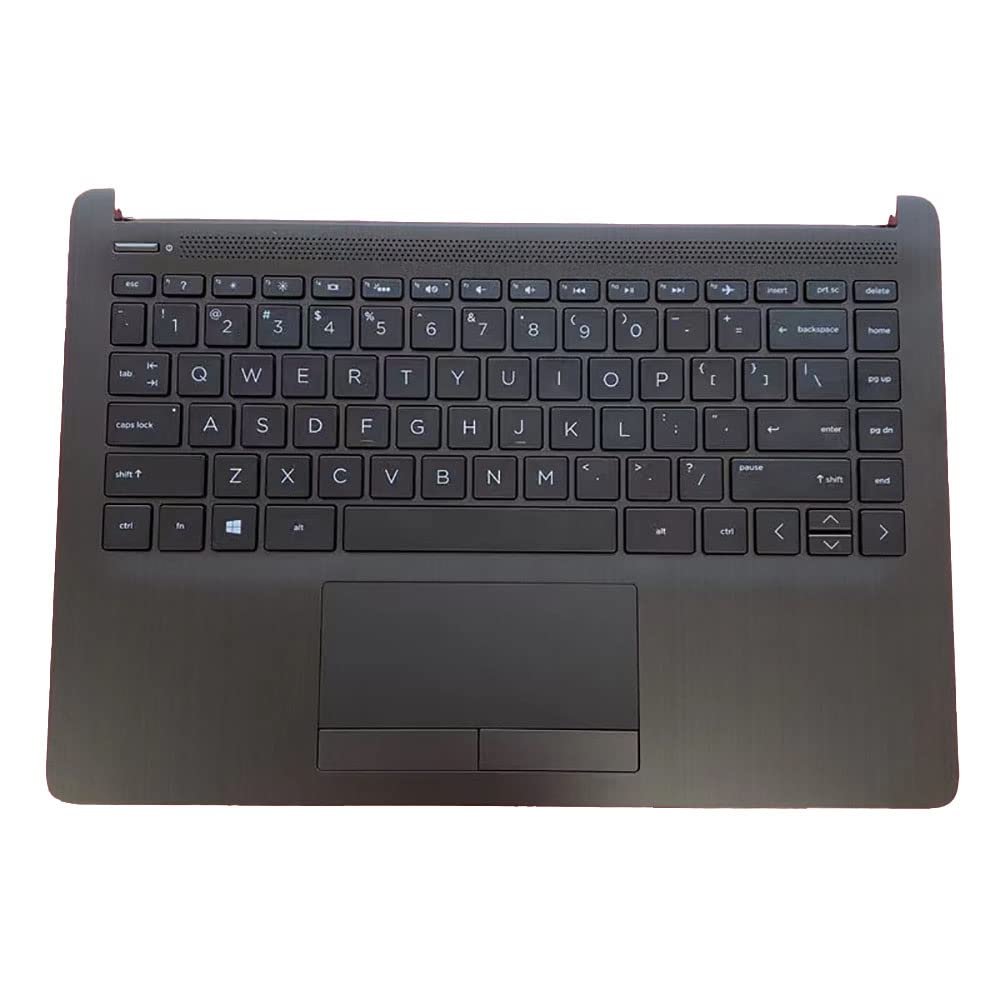 LTPRPTS Replacement Laptop Upper Case Palmrest Backlit Keyboard Touchpad Assembly Part for HP 14-CF 14Z-DK 14S-CF 14S-DK 14-DF L24817-001 Black