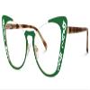 VOOGLAM Green Metal Cat Eye Blue Light Blocking Glasses, Fashion Glasses Frame for Women Anti Eyestrain & UV view 1