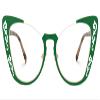 VOOGLAM Green Metal Cat Eye Blue Light Blocking Glasses, Fashion Glasses Frame for Women Anti Eyestrain & UV view 2