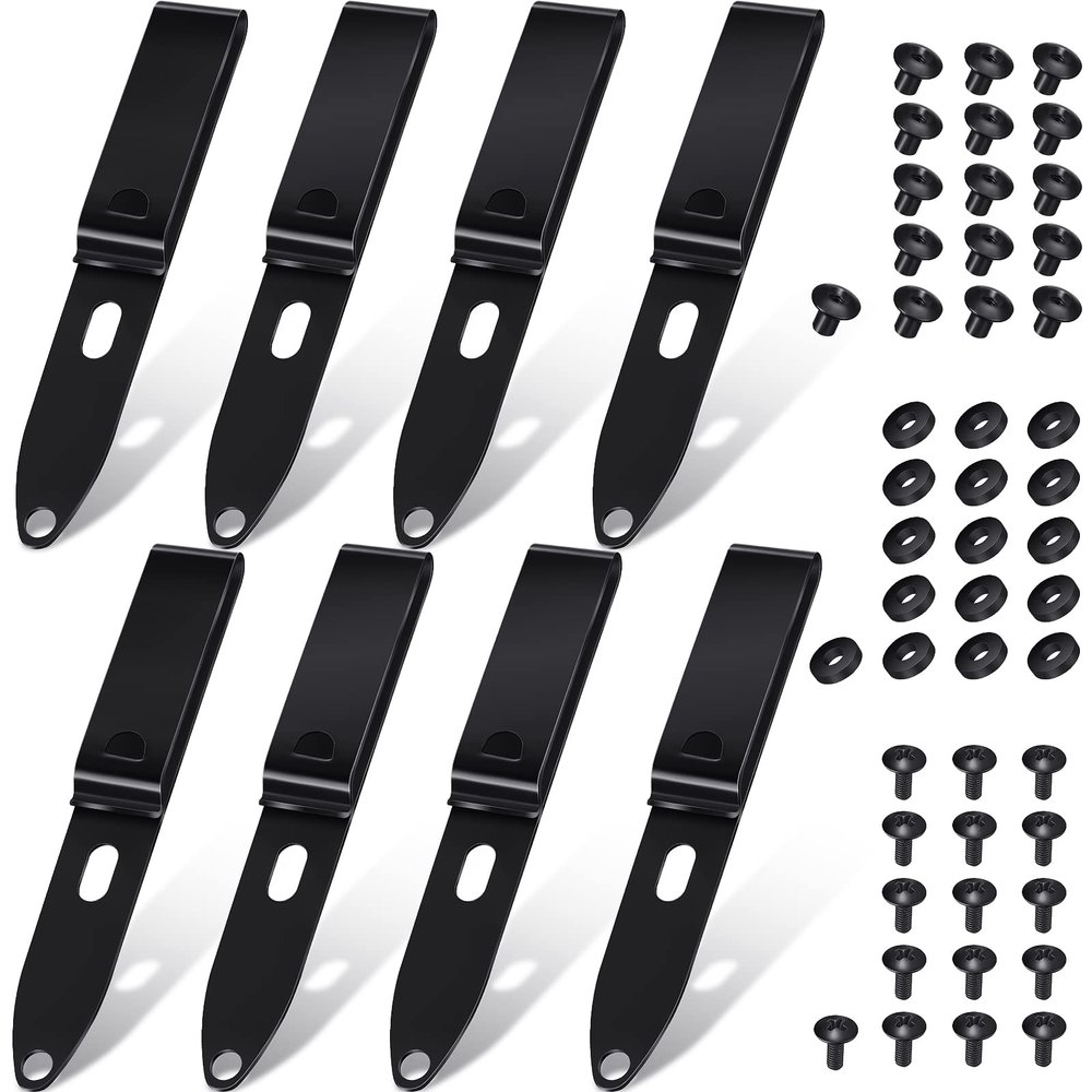 Lanties 8 Pcs Holster Belt Clips Knife Belt Clip Holster Hardware Adjustable Molle Adapter with Screws for Outdoor(4.13 x 0.63 Inch,Style 2)