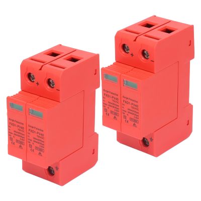 2Pcs Protective Devices DC Photovoltaic Arrester 40kA Maximum Discharge Current 2P 40KA with Remote FXD1?PV40(DC 750V)