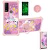 jioeuinly Case for Tcl 30 Xe 5g / 20 A 4X Compatible with 30xe Phone Cover [with Tempered Glass Screen Protector][Hard PC + Soft Silicone][Gold Glitter+Luminous] JSF-DJS view 1