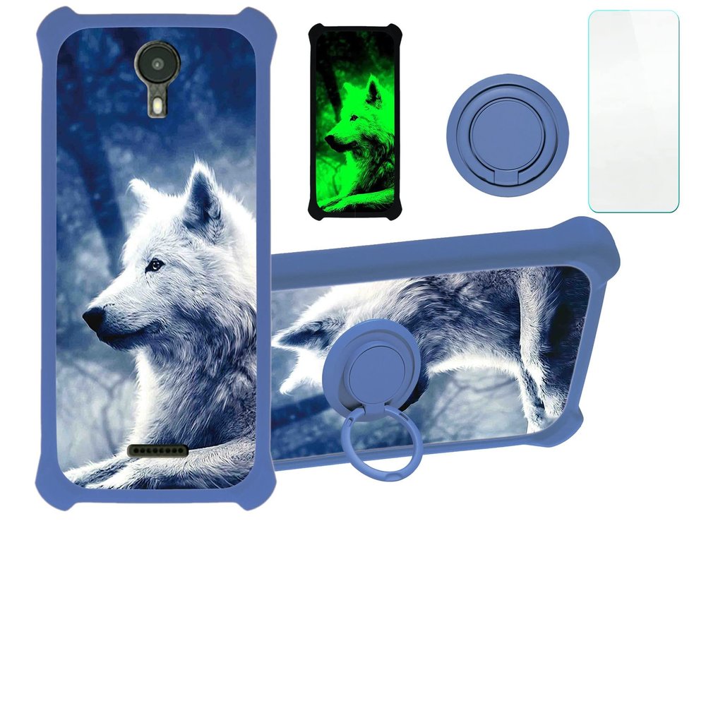 jioeuinly ATT Radiant Core Case Compatible with ATT Radiant Core Phone Case Cover [with Tempered Glass Screen Protector][Hard PC + Soft Silicone][Luminous Effect] YGL-LAN