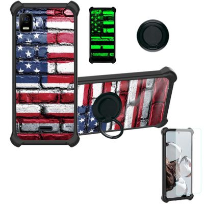 jioeuinly ATT Calypso 3 Case Compatible with ATT Calypso 3 U328aa Phone Case Cover [with Tempered Glass Screen Protector][Hard PC + Soft Silicone][Luminous Effect] YGH-GQ