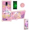 jioeuinly Blu View 3 B140dl Case Compatible with Blu View 3 B140dl Phone Case Cover [with Tempered Glass Screen Protector][Hard PC + Soft Silicone][Gold Glitter+Luminous] JSF-DJS view 1