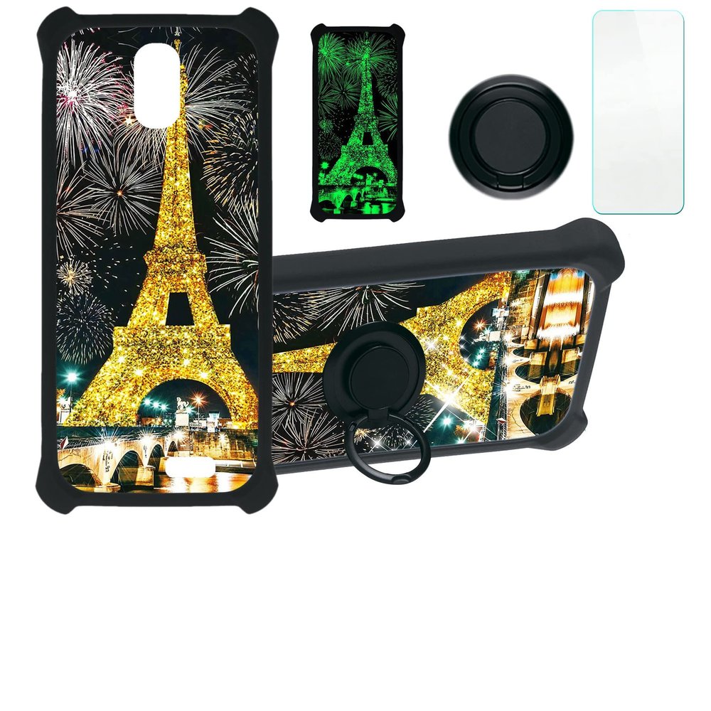 jioeuinly Mint Mist Mm5414g Case Compatible with Mint Mist Mm5414g Phone Case Cover [with Tempered Glass Screen Protector][Hard PC + Soft Silicone][Gold Glitter+Luminous] JSH-TT