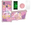 Orbic Q10 Fun+ Plus Case with Screen Protector - Gold Glitter & Luminous, Hard PC & Soft Silicone, Finger Ring Support view 1