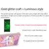Orbic Q10 Fun+ Plus Case with Screen Protector - Gold Glitter & Luminous, Hard PC & Soft Silicone, Finger Ring Support view 3