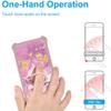 Orbic Q10 Fun+ Plus Case with Screen Protector - Gold Glitter & Luminous, Hard PC & Soft Silicone, Finger Ring Support view 4