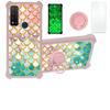 jioeuinly Case for TCL 4X 5g Case Compatible with TCL 4X 5g T601dl Phone Case Cover [with Tempered Glass Screen Protector][Hard PC + Soft Silicone][Gold Glitter+Luminous] JSF-YL view 1