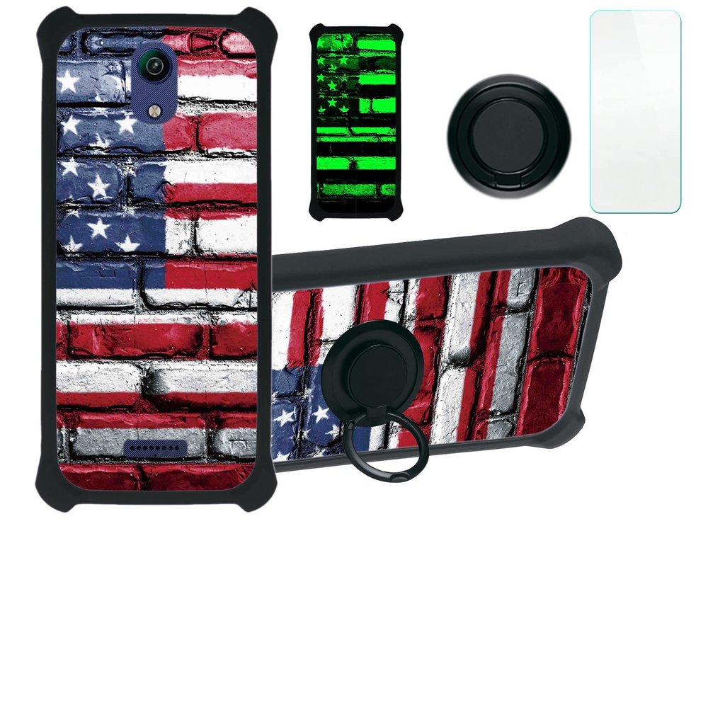 jioeuinly Cricket Icon 2 Case Compatible with Cricket Icon 2 Phone Case Cover [with Tempered Glass Screen Protector][Hard PC + Soft Silicone][Luminous Effect] YGH-GQ