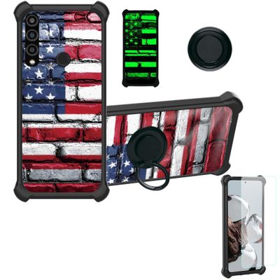 jioeuinly Orbic Myra 5G Phone Case Compatible with Orbic Magic 5G Case Cover [with Tempered Glass Screen Protector][Hard PC + Soft Silicone][Luminous Effect] YGH-GQ